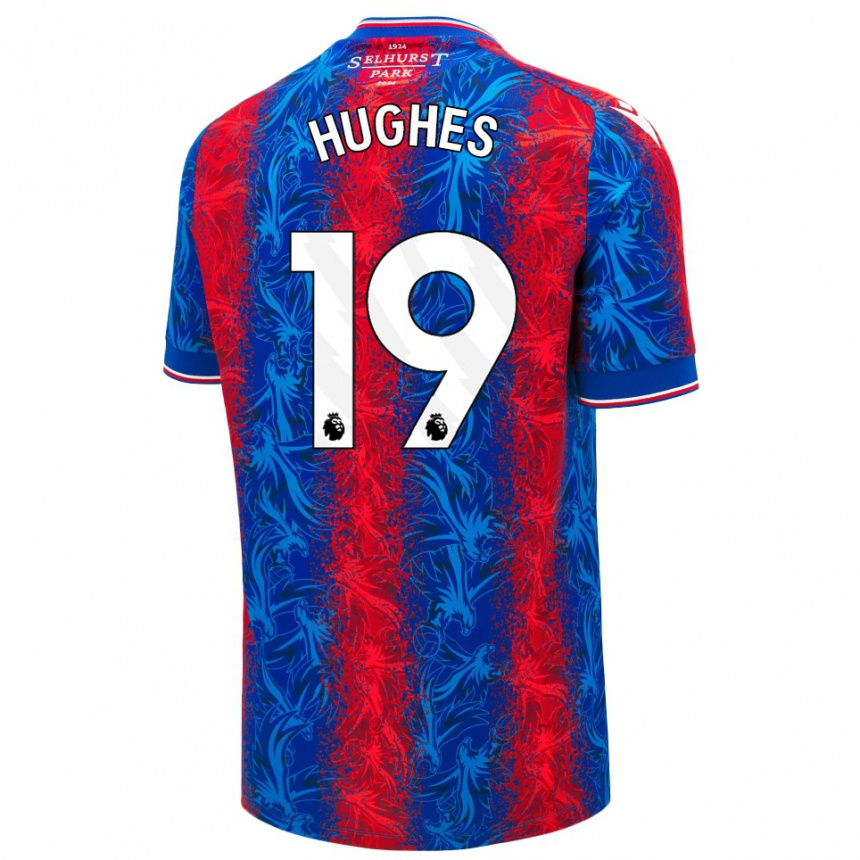 Kids Football Will Hughes #19 Red Blue Stripes Home Jersey 2024/25 T-Shirt