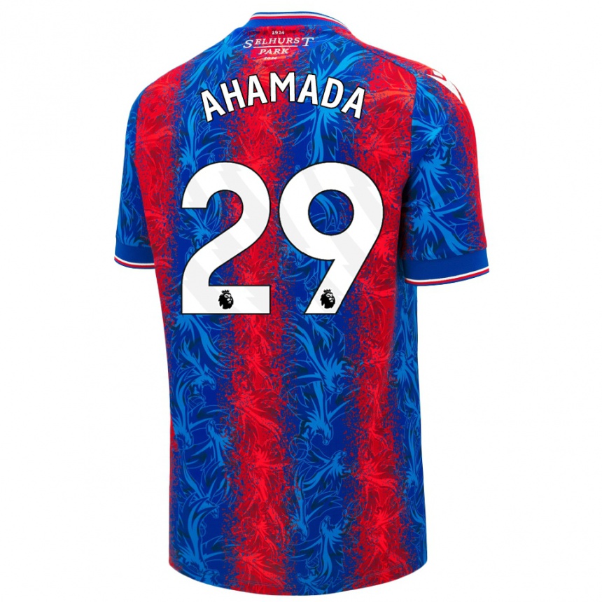 Kids Football Naouirou Ahamada #29 Red Blue Stripes Home Jersey 2024/25 T-Shirt