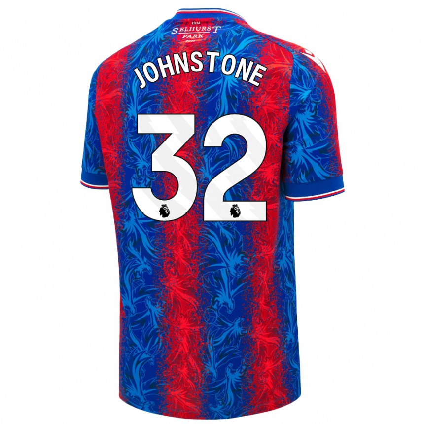 Kids Football Sam Johnstone #32 Red Blue Stripes Home Jersey 2024/25 T-Shirt