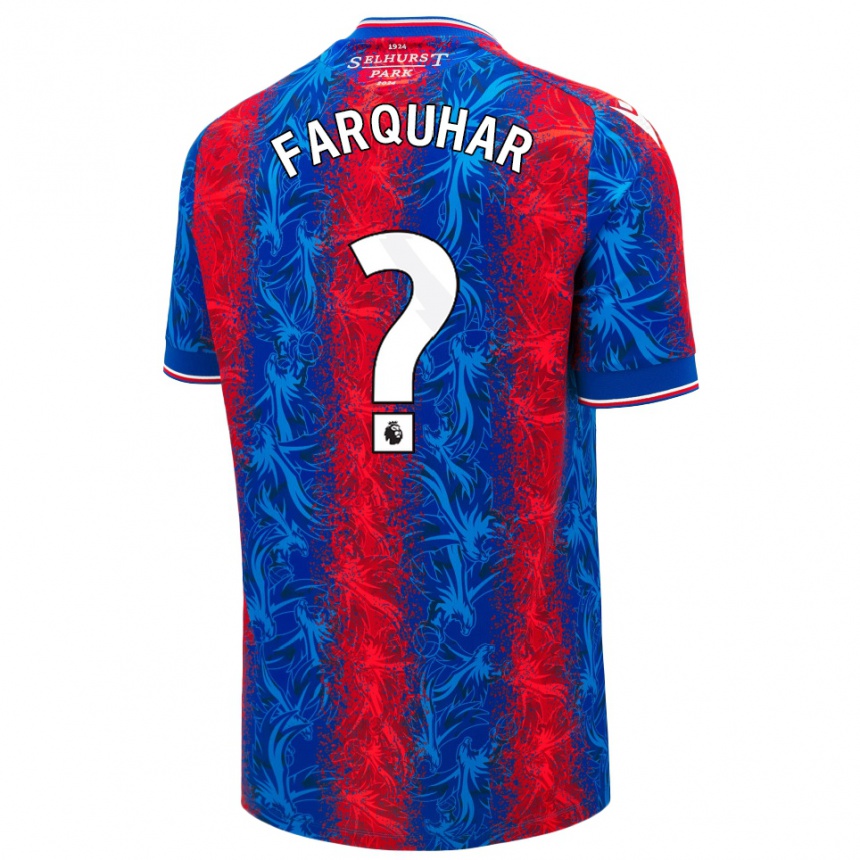 Kids Football Craig Farquhar #0 Red Blue Stripes Home Jersey 2024/25 T-Shirt