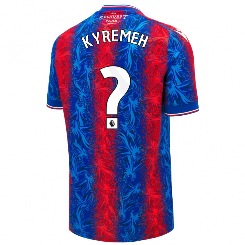 Kids Football Jerome Kyremeh #0 Red Blue Stripes Home Jersey 2024/25 T-Shirt