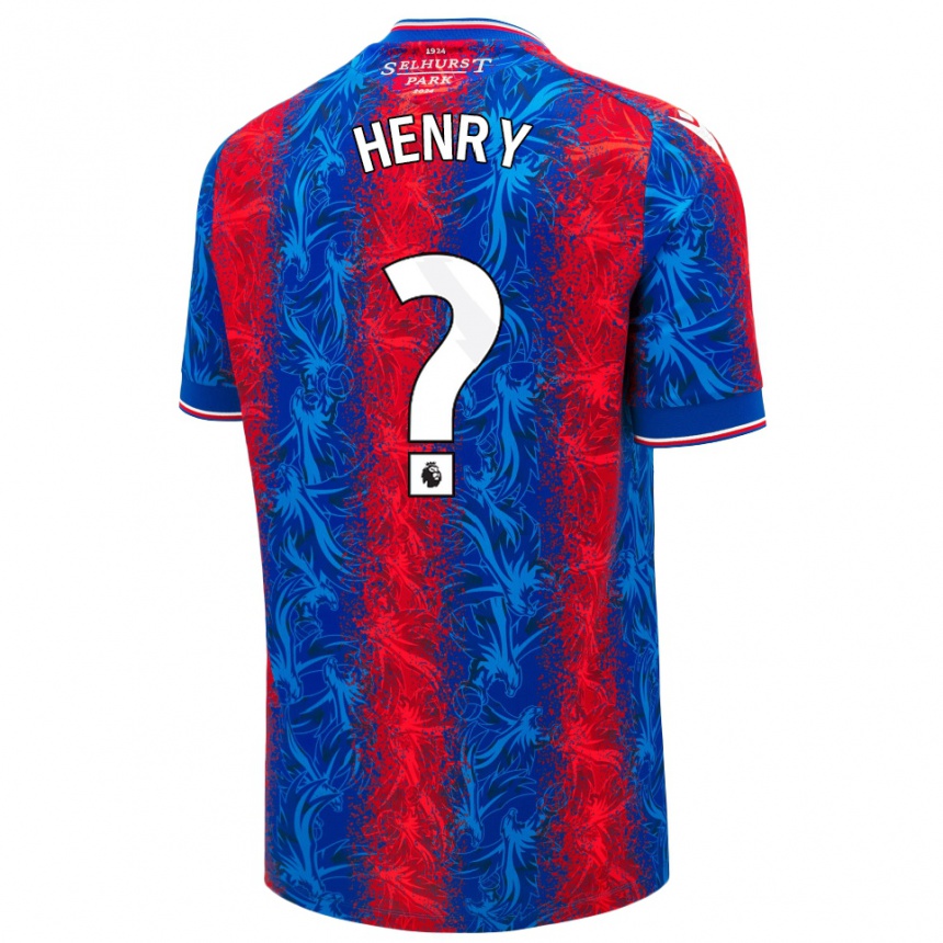 Kids Football Zack Henry #0 Red Blue Stripes Home Jersey 2024/25 T-Shirt