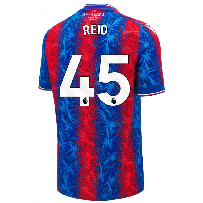 Kids Football Dylan Reid #45 Red Blue Stripes Home Jersey 2024/25 T-Shirt