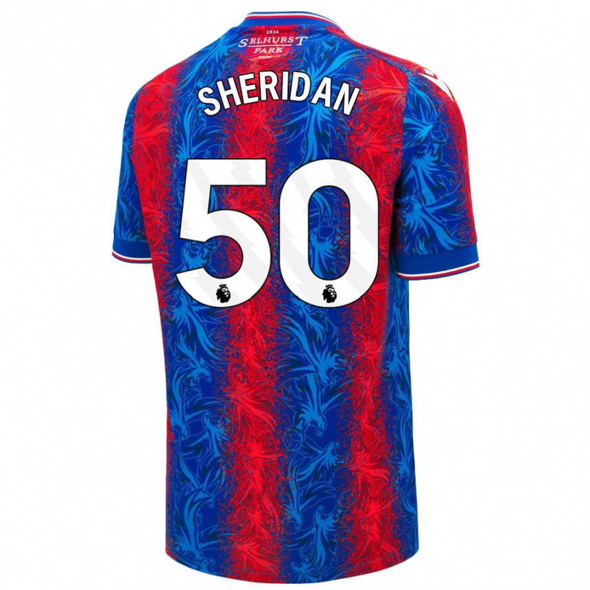 Kids Football Joe Sheridan #50 Red Blue Stripes Home Jersey 2024/25 T-Shirt