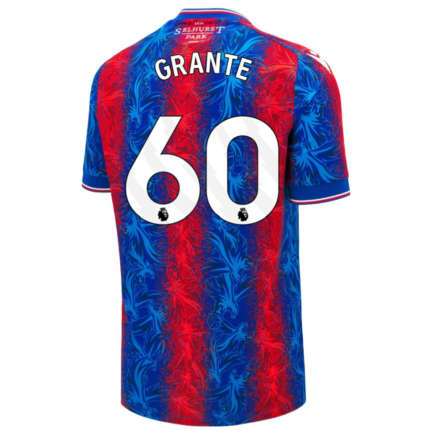 Kids Football Jake Grante #60 Red Blue Stripes Home Jersey 2024/25 T-Shirt