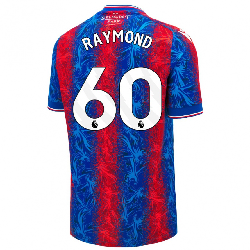 Kids Football Jadan Raymond #60 Red Blue Stripes Home Jersey 2024/25 T-Shirt