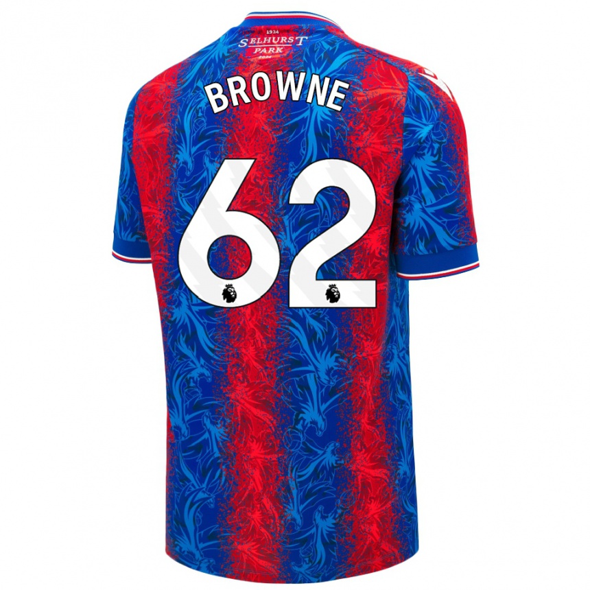 Kids Football Luke Browne #62 Red Blue Stripes Home Jersey 2024/25 T-Shirt