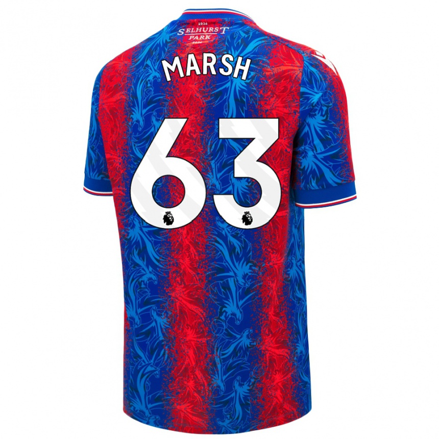 Kids Football Zach Marsh #63 Red Blue Stripes Home Jersey 2024/25 T-Shirt