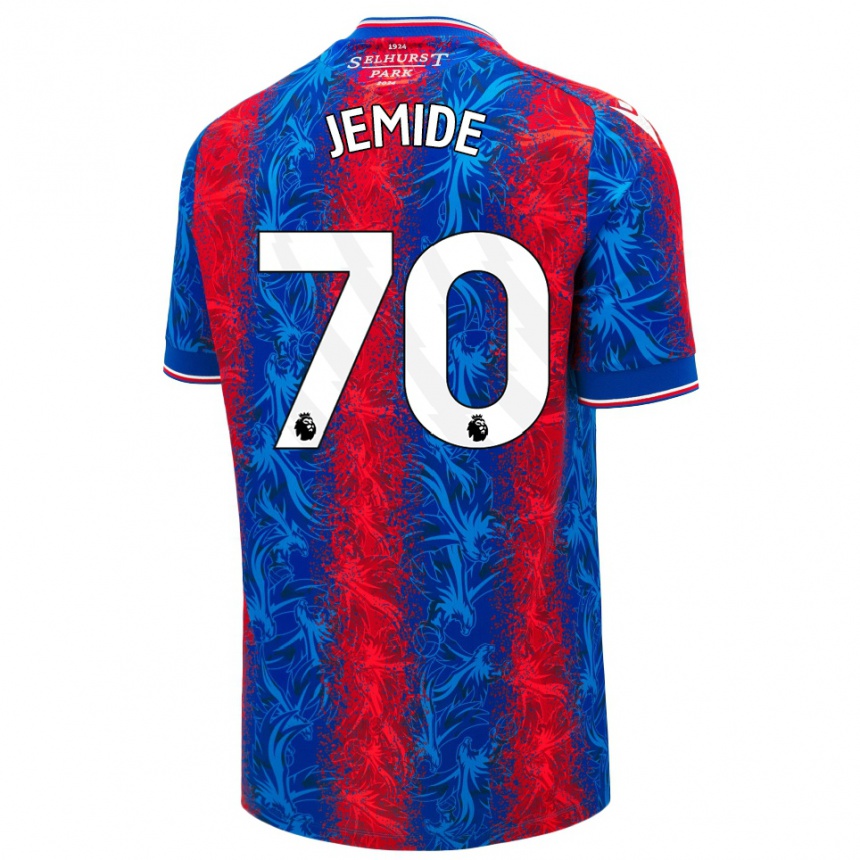 Kids Football Mofe Jemide #70 Red Blue Stripes Home Jersey 2024/25 T-Shirt