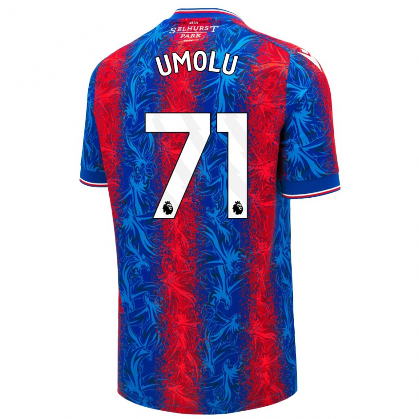 Kids Football Jemiah Umolu #71 Red Blue Stripes Home Jersey 2024/25 T-Shirt