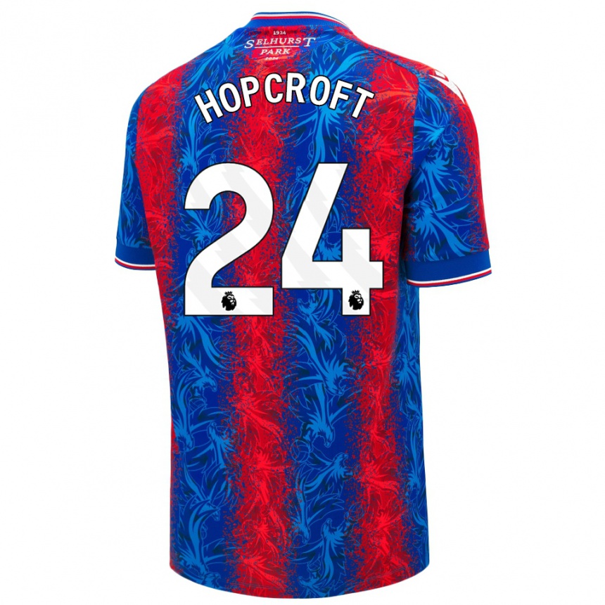 Kids Football Shanade Hopcroft #24 Red Blue Stripes Home Jersey 2024/25 T-Shirt