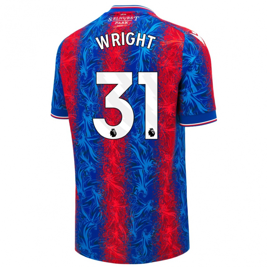 Kids Football Annis-Clara Wright #31 Red Blue Stripes Home Jersey 2024/25 T-Shirt