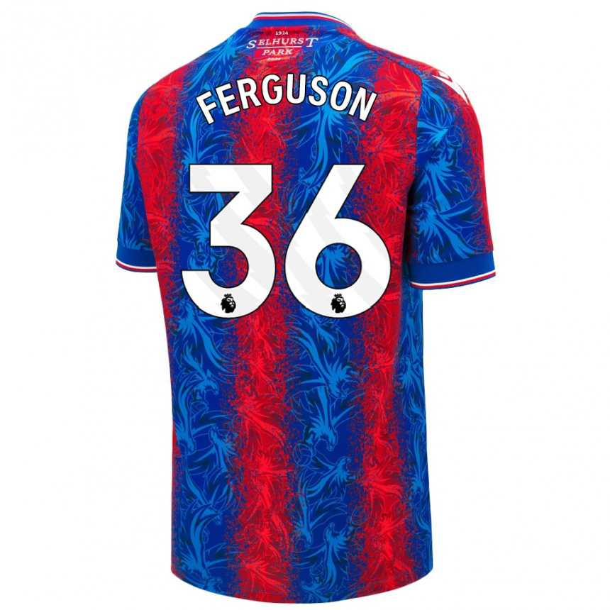 Kids Football Nathan Ferguson #36 Red Blue Stripes Home Jersey 2024/25 T-Shirt