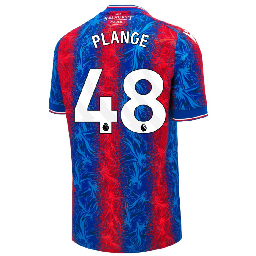 Kids Football Luke Plange #48 Red Blue Stripes Home Jersey 2024/25 T-Shirt