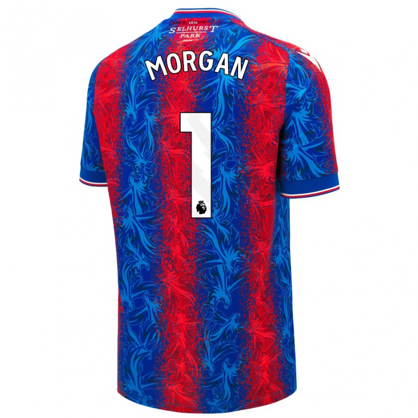 Kids Football Chloe Morgan #1 Red Blue Stripes Home Jersey 2024/25 T-Shirt