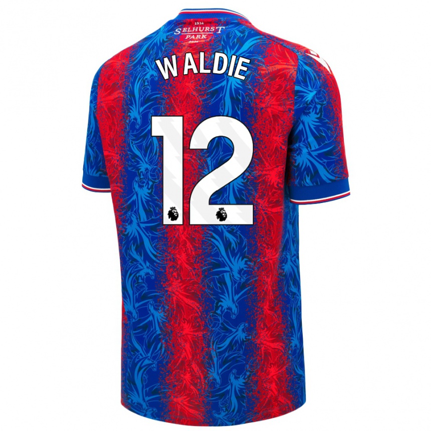 Kids Football Lizzie Waldie #12 Red Blue Stripes Home Jersey 2024/25 T-Shirt