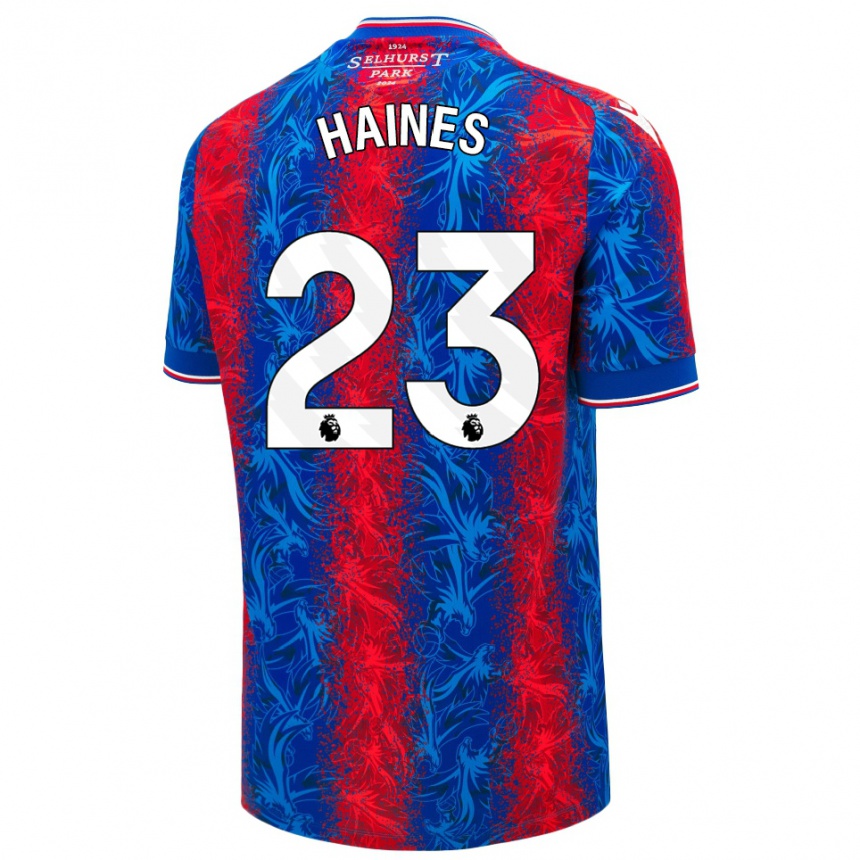 Kids Football Coral-Jade Haines #23 Red Blue Stripes Home Jersey 2024/25 T-Shirt