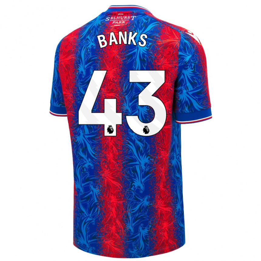 Kids Football Scott Banks #43 Red Blue Stripes Home Jersey 2024/25 T-Shirt