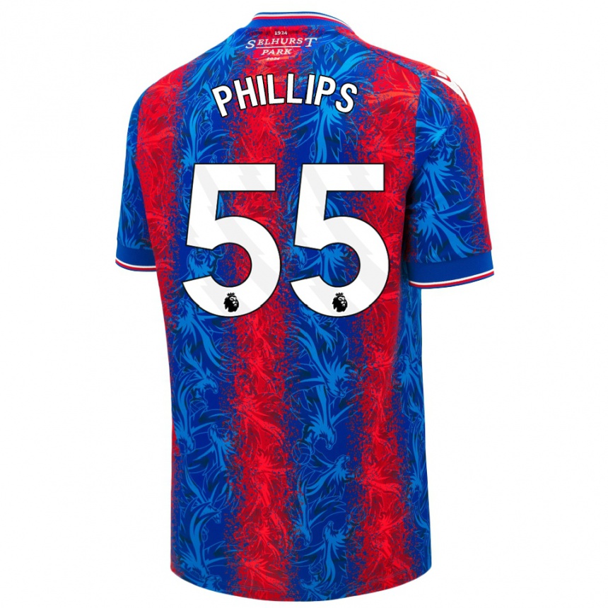 Kids Football Killian Phillips #55 Red Blue Stripes Home Jersey 2024/25 T-Shirt