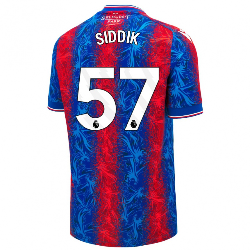 Kids Football Cardo Siddik #57 Red Blue Stripes Home Jersey 2024/25 T-Shirt