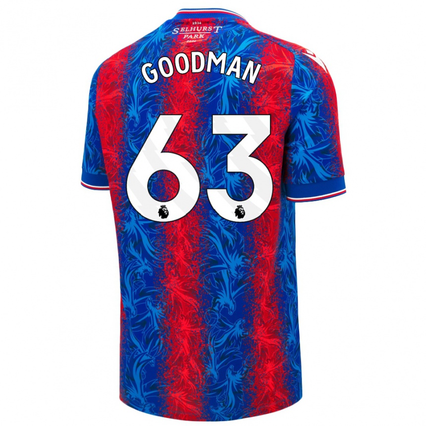 Kids Football Owen Goodman #63 Red Blue Stripes Home Jersey 2024/25 T-Shirt