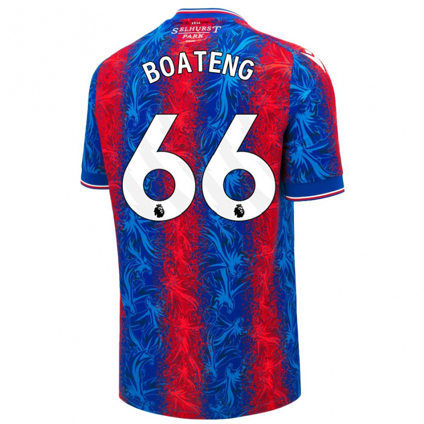 Kids Football David Boateng #66 Red Blue Stripes Home Jersey 2024/25 T-Shirt