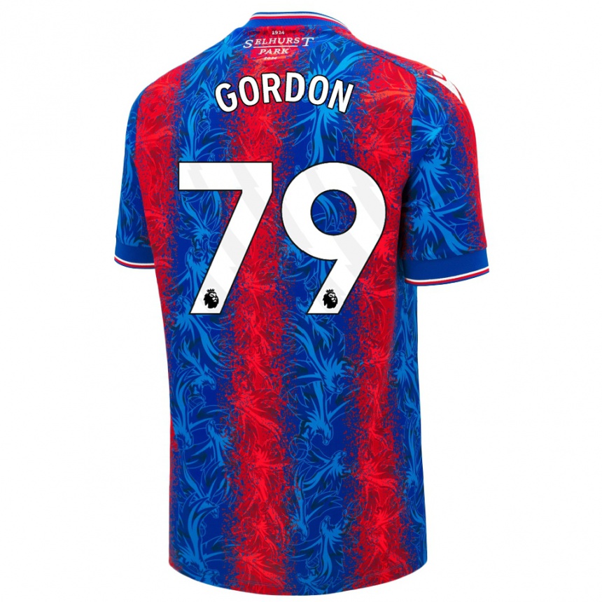 Kids Football John-Kymani Gordon #79 Red Blue Stripes Home Jersey 2024/25 T-Shirt