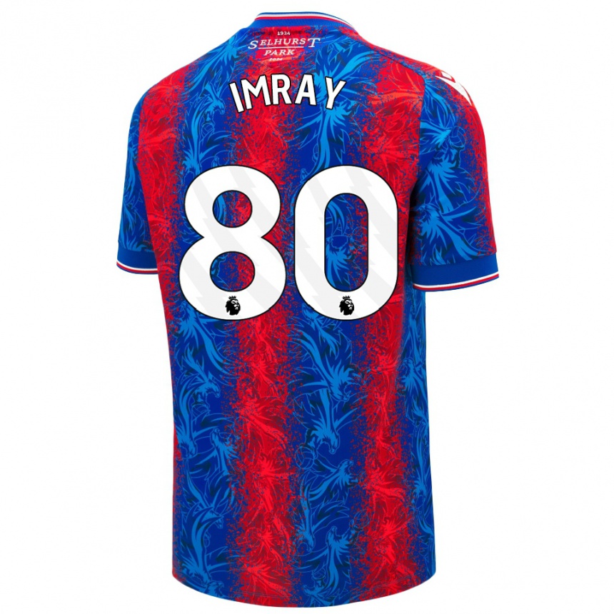 Kids Football Danny Imray #80 Red Blue Stripes Home Jersey 2024/25 T-Shirt