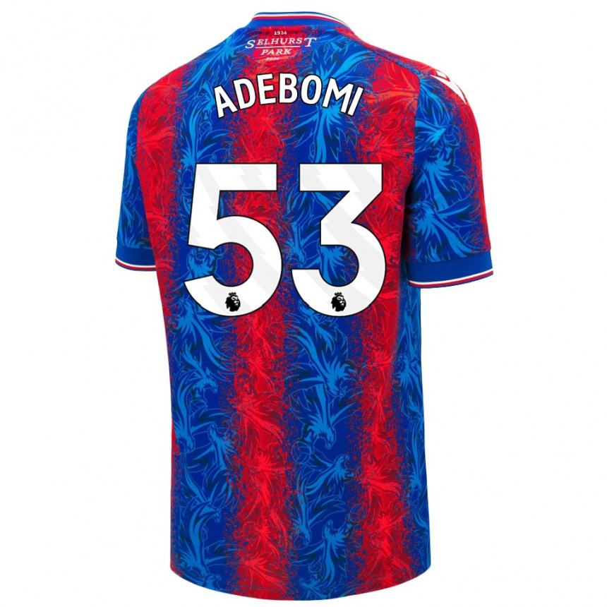 Kids Football Ademola Ola Adebomi #53 Red Blue Stripes Home Jersey 2024/25 T-Shirt