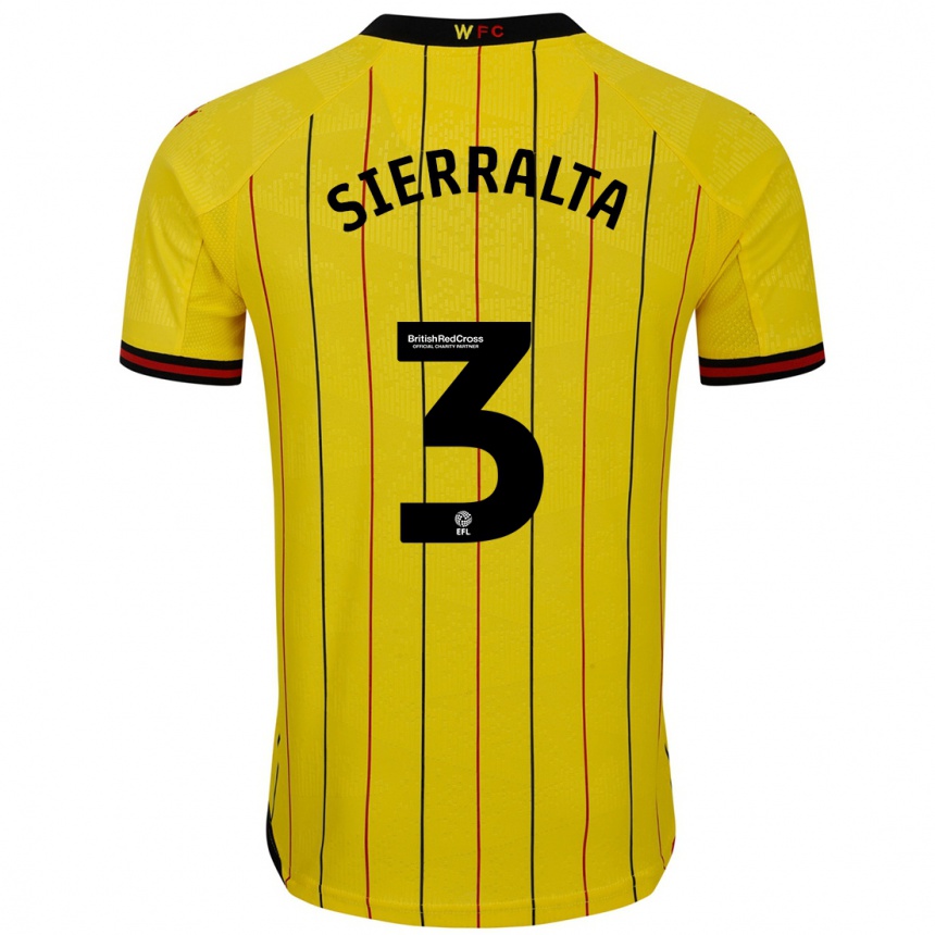 Kids Football Francisco Sierralta #3 Yellow Black Home Jersey 2024/25 T-Shirt