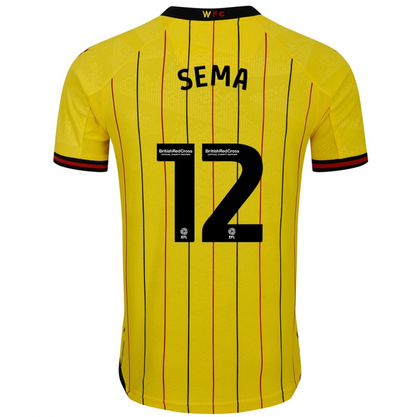 Kids Football Ken Sema #12 Yellow Black Home Jersey 2024/25 T-Shirt