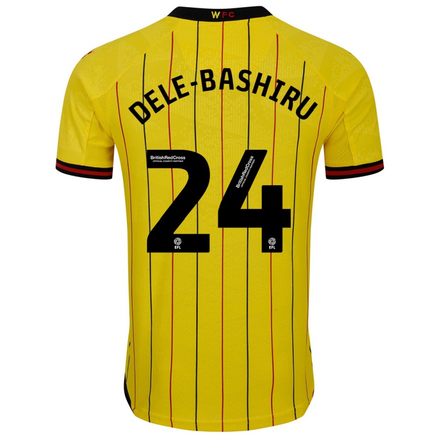 Kids Football Tom Dele-Bashiru #24 Yellow Black Home Jersey 2024/25 T-Shirt