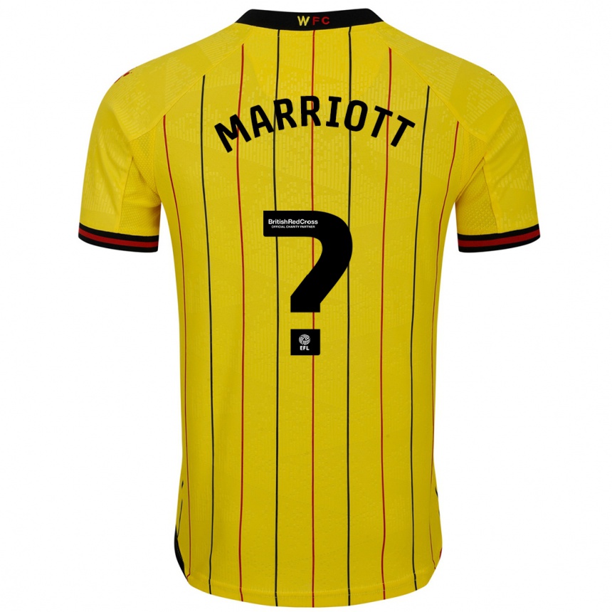 Kids Football Alfie Marriott #0 Yellow Black Home Jersey 2024/25 T-Shirt