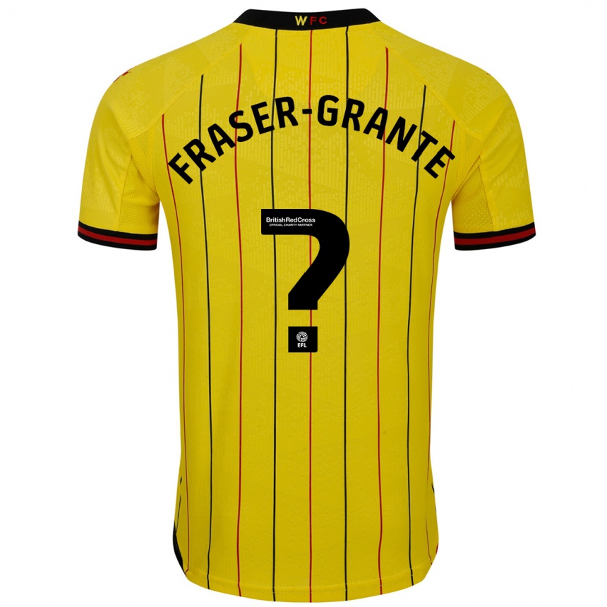 Kids Football Zak Fraser-Grante #0 Yellow Black Home Jersey 2024/25 T-Shirt