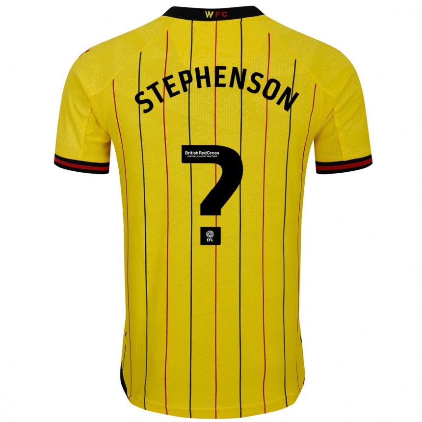 Kids Football Ollie Stephenson #0 Yellow Black Home Jersey 2024/25 T-Shirt