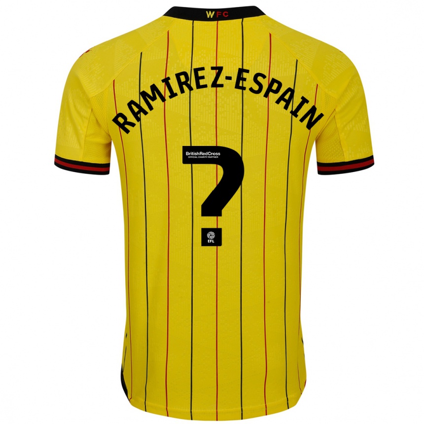 Kids Football Leo Ramirez-Espain #0 Yellow Black Home Jersey 2024/25 T-Shirt