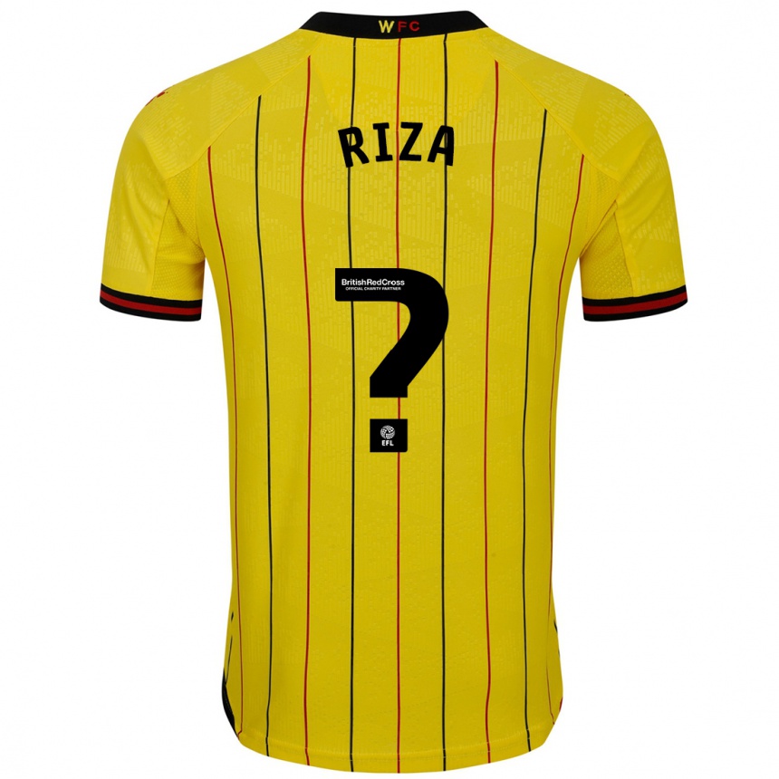 Kids Football Josh Riza #0 Yellow Black Home Jersey 2024/25 T-Shirt