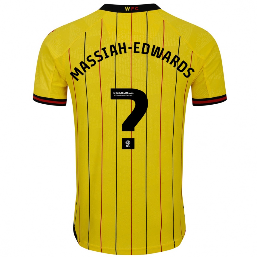 Kids Football Zavier Massiah-Edwards #0 Yellow Black Home Jersey 2024/25 T-Shirt