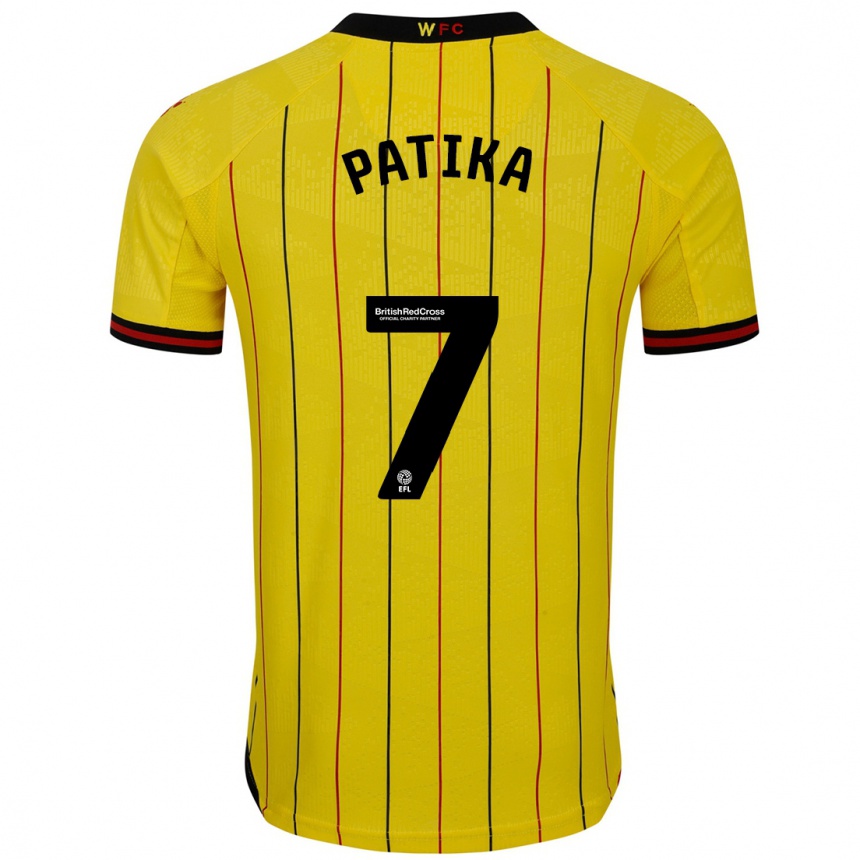 Kids Football Glebs Patika #7 Yellow Black Home Jersey 2024/25 T-Shirt