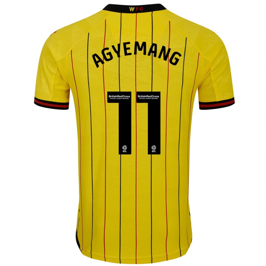 Kids Football Michelle Agyemang #11 Yellow Black Home Jersey 2024/25 T-Shirt