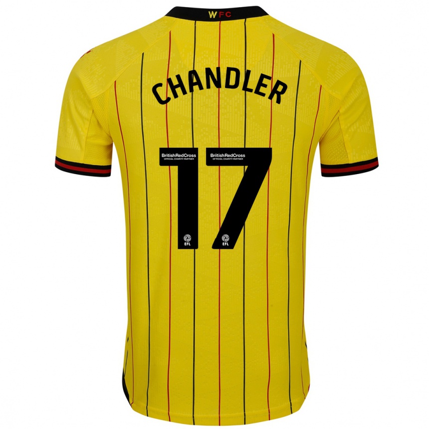 Kids Football Megan Chandler #17 Yellow Black Home Jersey 2024/25 T-Shirt