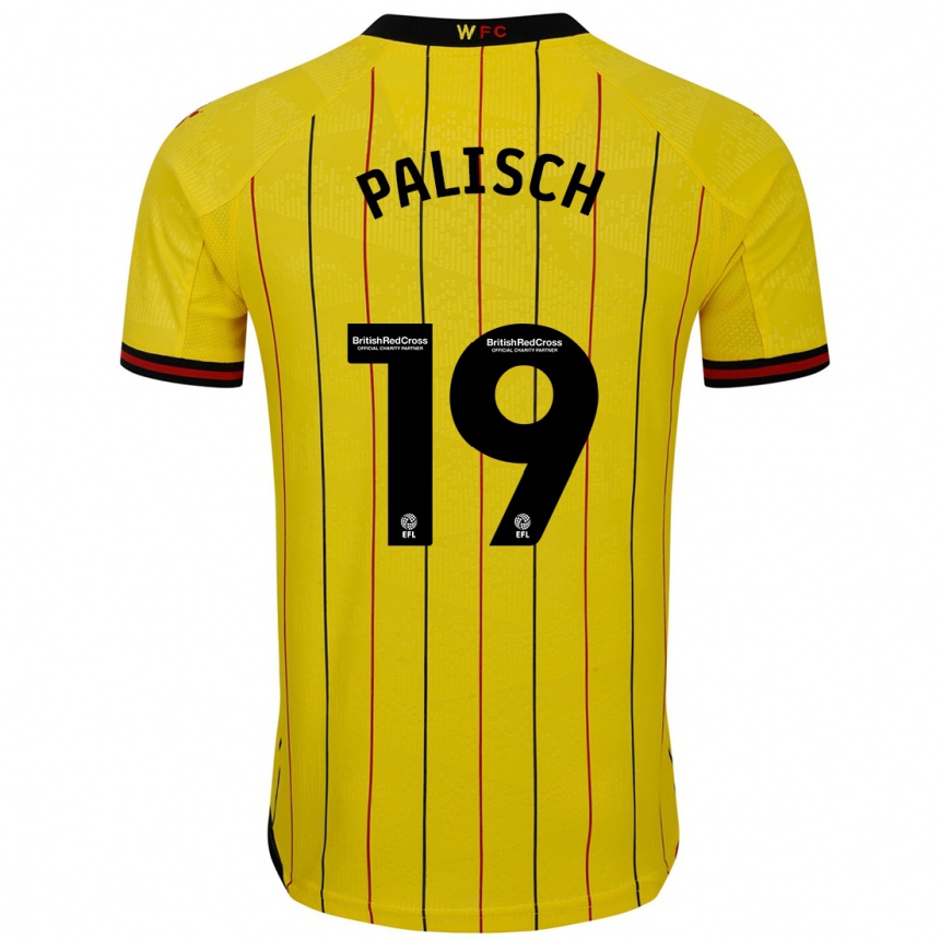 Kids Football Alli Palisch #19 Yellow Black Home Jersey 2024/25 T-Shirt