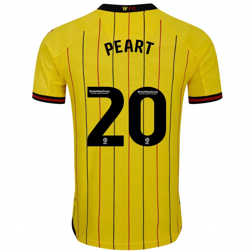 Kids Football Kalani Peart #20 Yellow Black Home Jersey 2024/25 T-Shirt