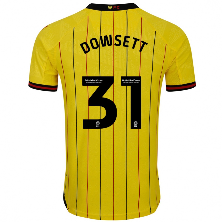 Kids Football Rebekah Dowsett #31 Yellow Black Home Jersey 2024/25 T-Shirt