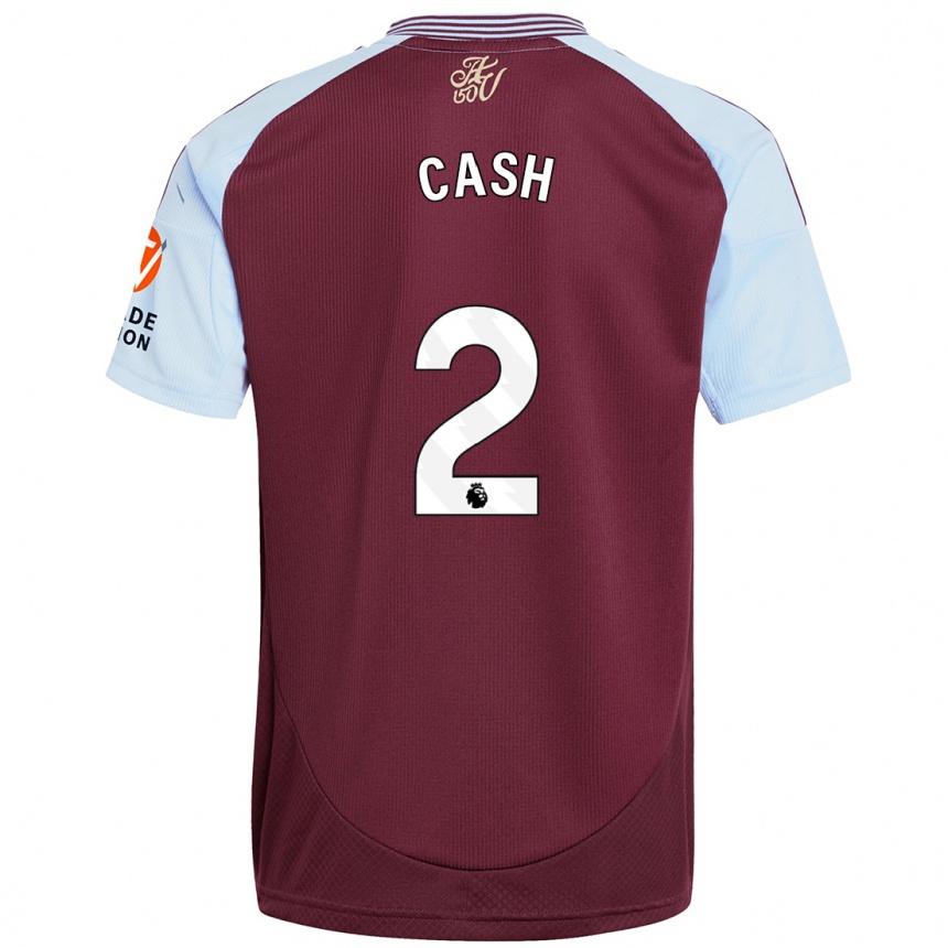 Kids Football Matty Cash #2 Burgundy Sky Blue Home Jersey 2024/25 T-Shirt