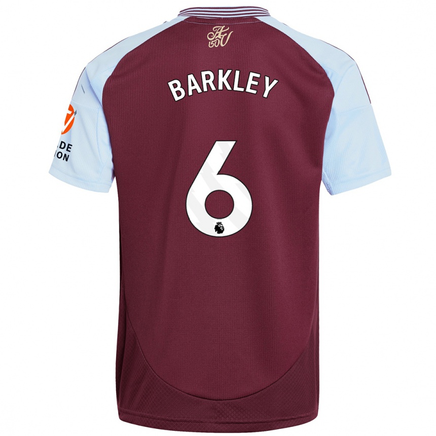 Kids Football Ross Barkley #6 Burgundy Sky Blue Home Jersey 2024/25 T-Shirt