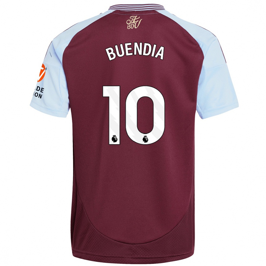 Kids Football Emiliano Buendía #10 Burgundy Sky Blue Home Jersey 2024/25 T-Shirt