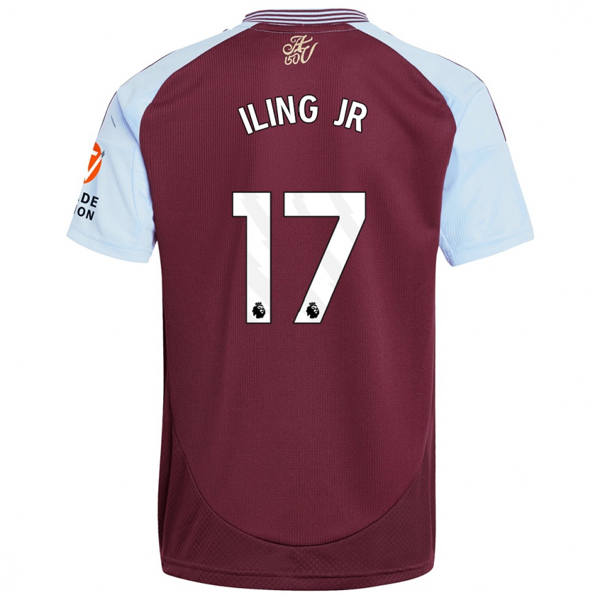 Kids Football Samuel Iling-Junior #17 Burgundy Sky Blue Home Jersey 2024/25 T-Shirt