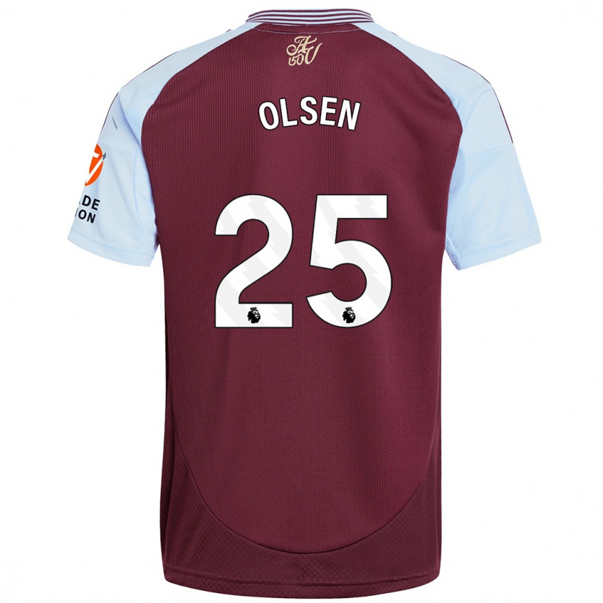 Kids Football Robin Olsen #25 Burgundy Sky Blue Home Jersey 2024/25 T-Shirt