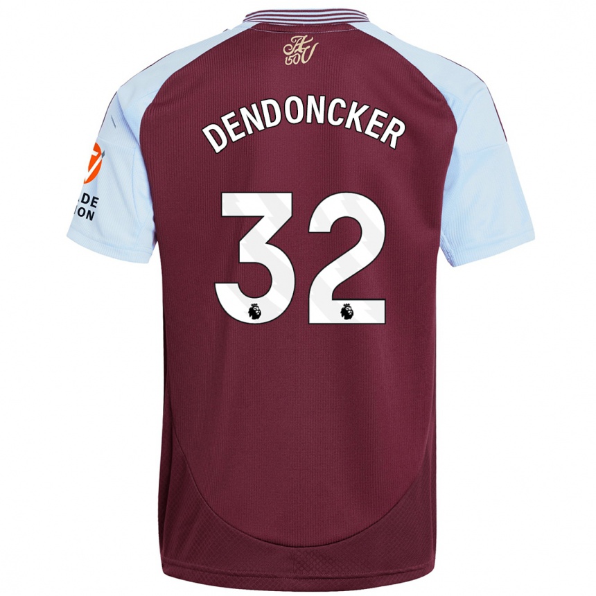 Kids Football Leander Dendoncker #32 Burgundy Sky Blue Home Jersey 2024/25 T-Shirt